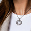 Ti Sento Double Ring Crystal Pendant, Silver