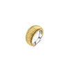 Ti Sento Chunk Ribbed Ring, Gold