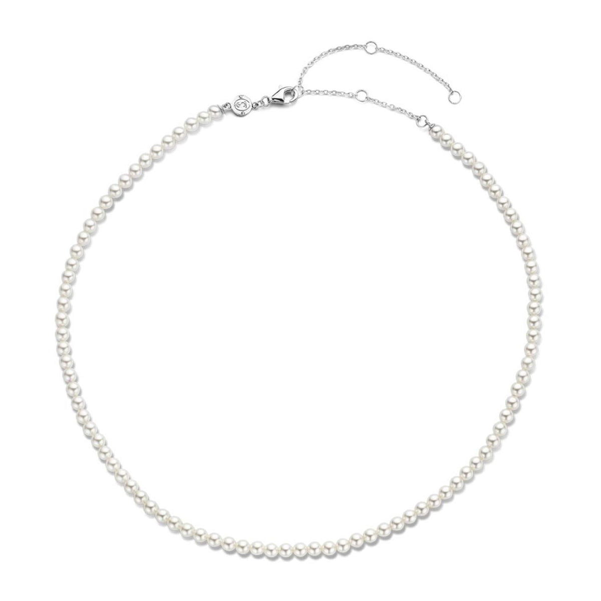 Ti Sento Small Pearl Necklace, Silver