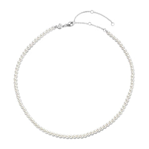 Ti Sento Small Pearl Necklace, Silver