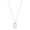 Ti Sento Zirconia Embellished Link Drop Necklace, Gold & Silver