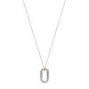 Ti Sento Zirconia Embellished Link Drop Necklace, Gold & Silver