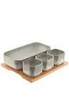 Belleek Living Tivoli Serving Set on Bamboo Board