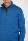 Tom Penn Quarter Zip Knit Sweater, Blue