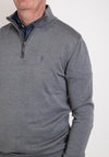 Tom Penn Quarter Zip Knit Sweater, Dark Grey