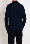 Tom Penn Waffle Knit Long Sleeve Polo Shirt, Navy