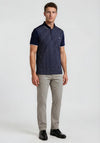 Tom Penn Front Floral Print Polo Shirt, Navy Multi
