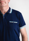 Advise Contrast Collar Polo Shirt, Marine & Blue