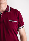 Advise Contrast Collar Polo Shirt, Plum