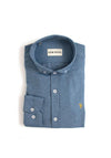 Tom Penn Plain Long Sleeve Shirt, Denim Blue