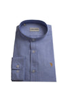 Tom Penn Grandad Collar Shirt, Blue