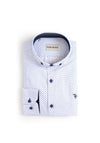 Tom Penn Micro Geo Print Shirt, White & Blue