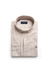 Tom Penn Long Sleeve Stripe Shirt, Beige