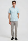 Tom Penn Plain Short Sleeve Shirt, Ocean Blue