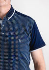 Tom Penn Geometric Dot Print Polo Shirt, Navy