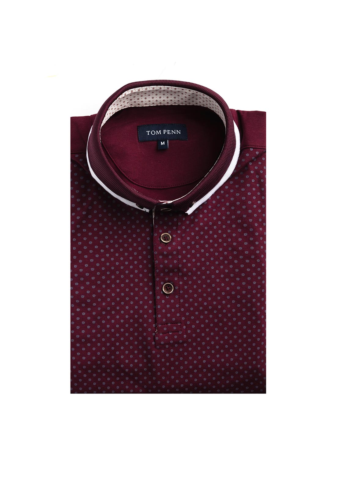 Tom Penn Pattern Polo Shirt, Burgundy