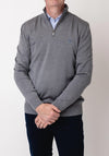 Tom Penn Quarter Zip Knit Sweater, Dark Grey