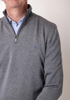 Tom Penn Quarter Zip Knit Sweater, Dark Grey