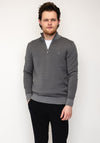 Tom Penn Birdeye Knit Quarter Zip Sweater, Grey