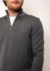 Tom Penn Birdeye Knit Quarter Zip Sweater, Grey