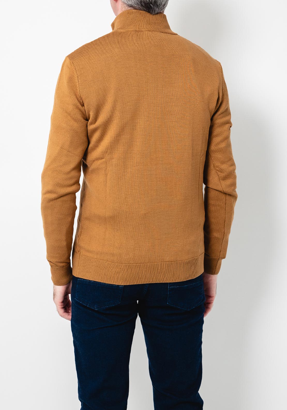 Tom Penn Cable Knit Quarter Zip Sweater, Mustard