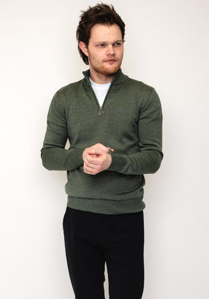 Tom Penn Quarter Zip Sweater, Green
