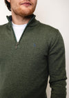 Tom Penn Quarter Zip Sweater, Green