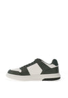 Tommy Jeans Leather Cupsole Trainers, Powder Green & White
