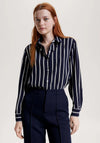 Tommy Hilfiger Womens Argyle Relaxed Shirt, Navy Blue