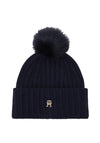 Tommy Hilfiger Essentials Chic Pom Pom Beanie, Navy