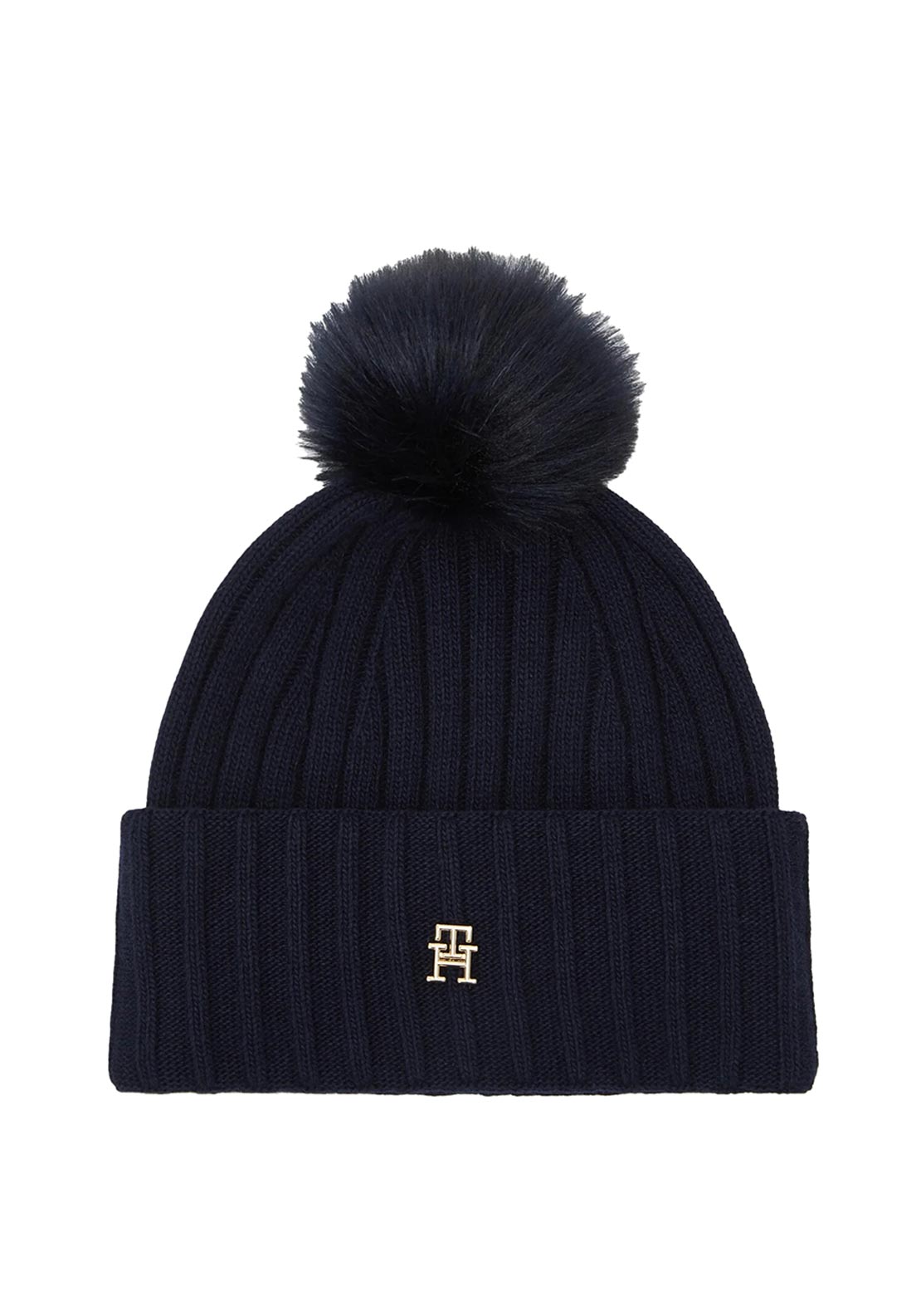 Tommy Hilfiger Essentials Chic Pom Pom Beanie, Navy