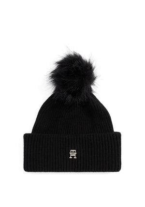 Tommy Hilfiger Elevated Chic Bobble Beanie, Black