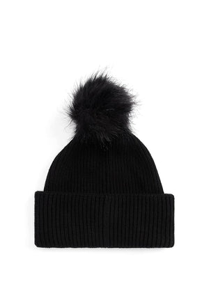 Tommy Hilfiger Elevated Chic Bobble Beanie, Black