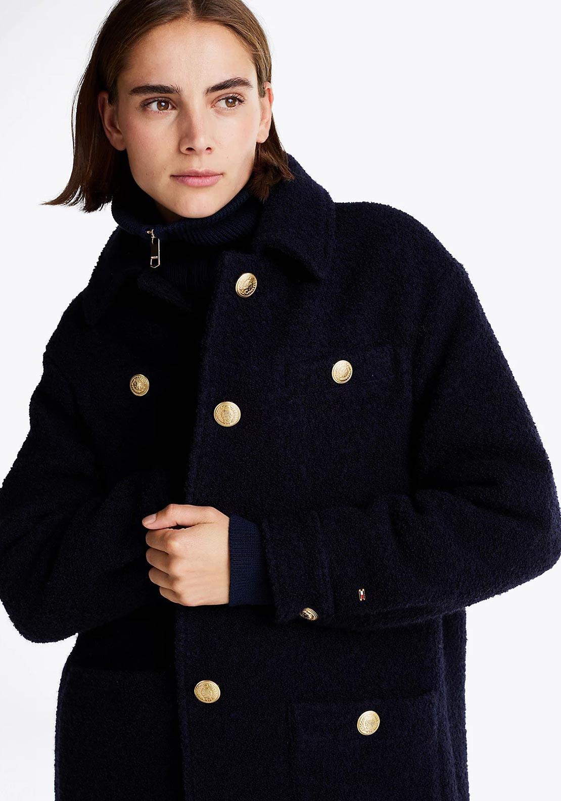 Tommy Hilfiger Boucle Button Jacket, Navy