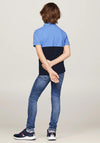 Tommy Hilfiger Boy Colour Block Short Sleeve Polo, Blue Spell
