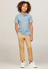 Tommy Hilfiger Boy Essential Flag Short Sleeve Polo, Breezy Blue