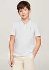 Tommy Hilfiger Boy Essential Flag Short Sleeve Polo, White