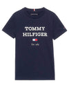 Tommy Hilfiger Boy Short Sleeve Logo Tee, Navy