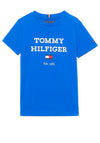 Tommy Hilfiger Boy Short Sleeve Logo Tee, Ultra Blue