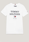 Tommy Hilfiger Boy Short Sleeve Logo Tee, White