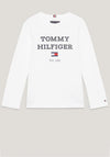 Tommy Hilfiger Boy Long Sleeve Logo Top, White