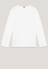 Tommy Hilfiger Boy Long Sleeve Logo Top, White