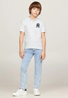 Tommy Hilfiger Boy Monogram Flag Short Sleeve Polo, White