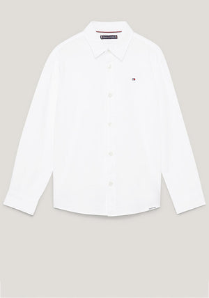 Tommy Hilfiger Boy Long Sleeve Waffle Shirt, White