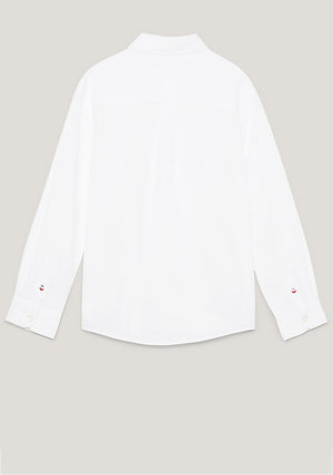 Tommy Hilfiger Boy Long Sleeve Waffle Shirt, White