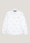 Tommy Hilfiger Boys Monogram Long Sleeve Shirt, White
