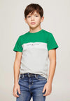 Tommy Hilfiger Boys Essential Colour Block Tee, Olympic Green