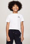 Tommy Hilfiger Boy Puff Logo Short Sleeve Tee, White