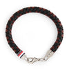 Tommy Hilfiger Mens Leather Braided Bracelet, Black and Brown