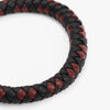 Tommy Hilfiger Mens Leather Braided Bracelet, Black and Brown